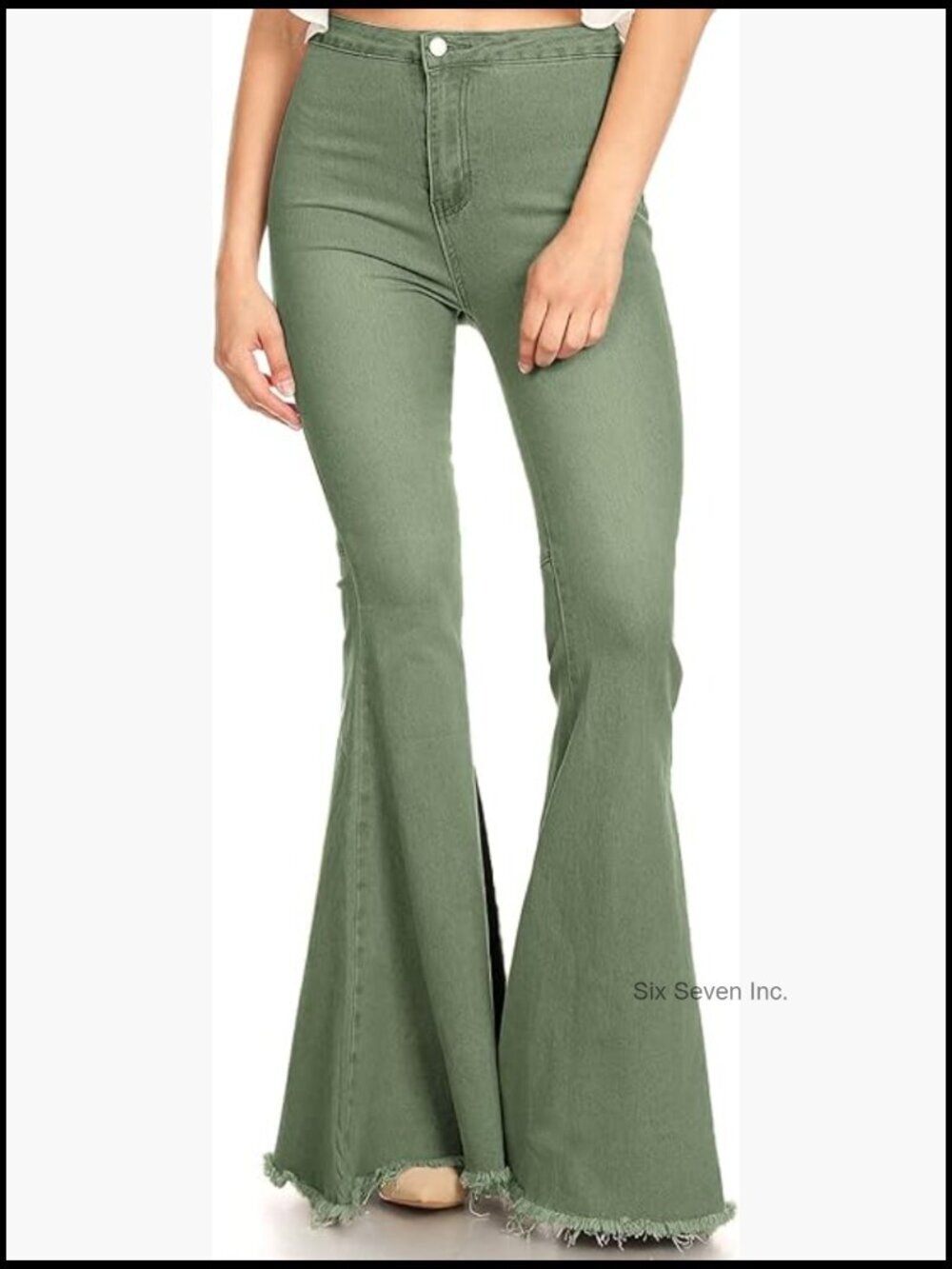 High Waist Long Denim Bell Bottom Jeans Flared Pants Stretchy